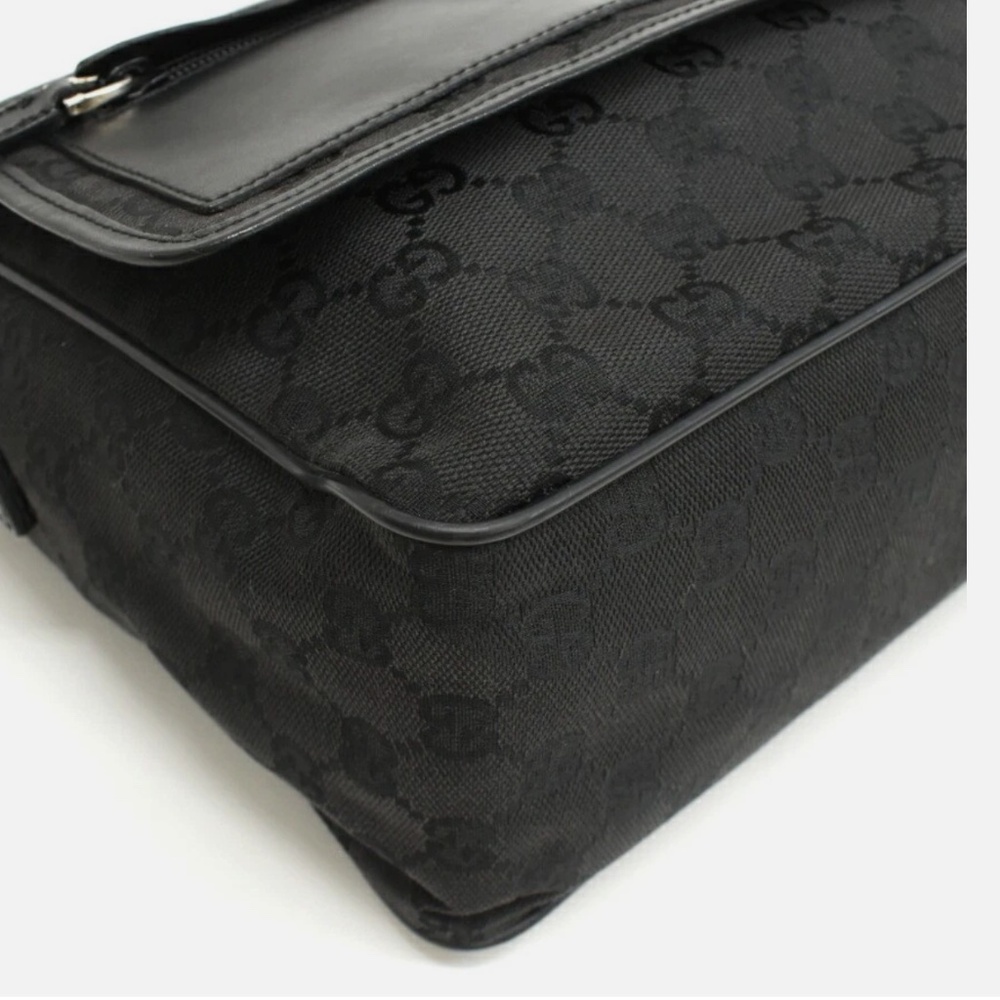 GUCCI GG Black Canvas Shoulder Bag or Crossbody Bag Black Canvas T00R - Picture 10 of 14